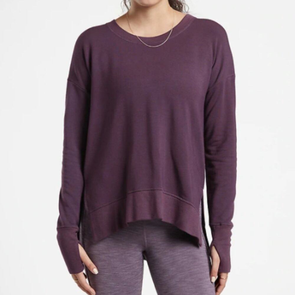 NWT Athleta Coaster Luxe Sweatshirt Deep Crocus Violet Purple XS
